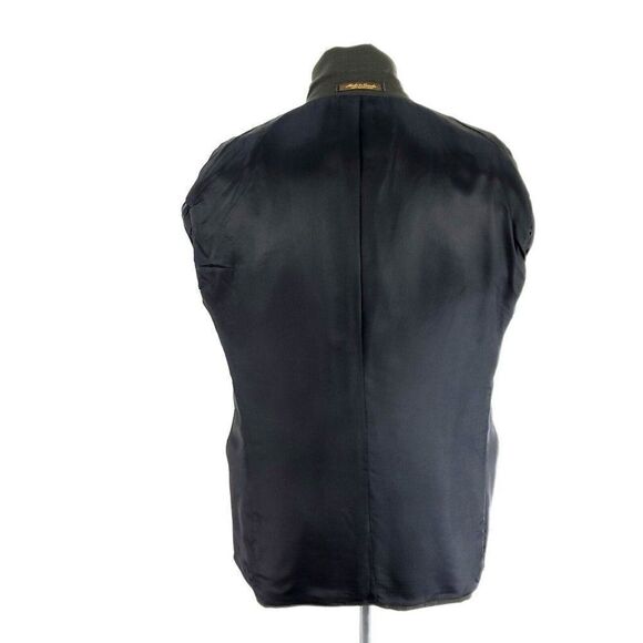 Lord & Taylor Wool Double Breasted Peak Lapel Blazer 40R Green Star Check - Picture 11 of 11